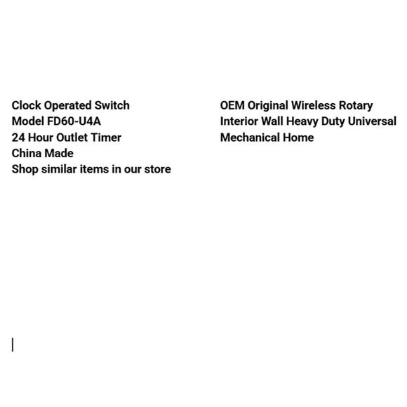 Clock Operated Switch Model FD60-U4A 24 Hour Outlet Timer OEM Original Wireless - Picture 2 of 8